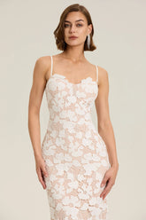 Amanda Maxikleid aus Spitze mit Blumenstickerei